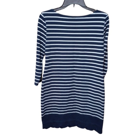 Vineyard Vines Striped Navy Blue White 3/4 Sleeve Tunic Sweater Size XS - Picture 3 of 3